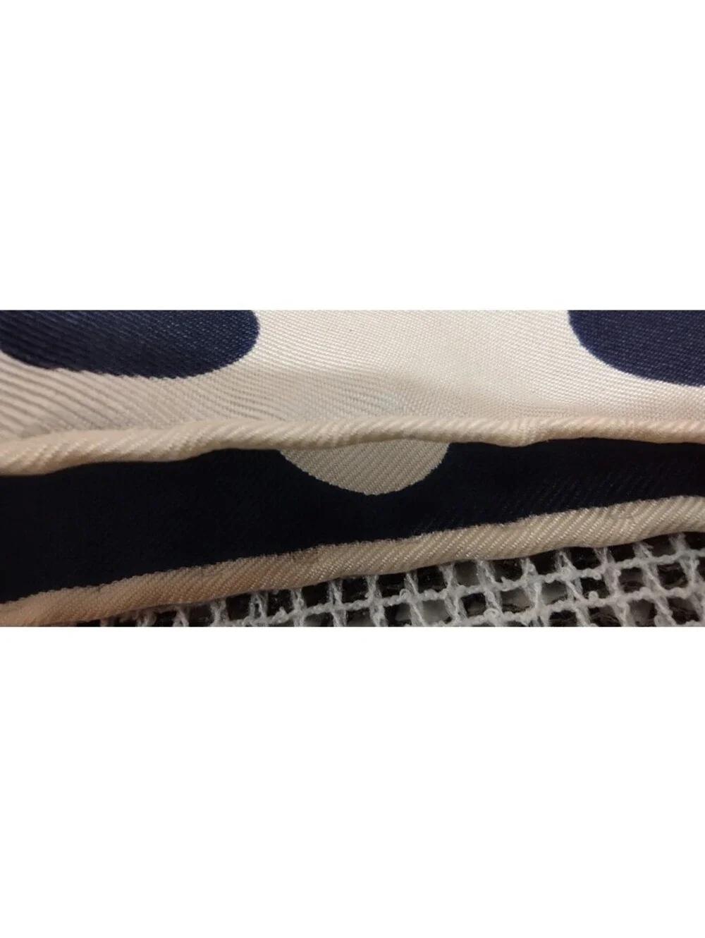 Vinage 1960s White DOTS Echo All Silk Scarf Red Orange White & Blue Polka Dots